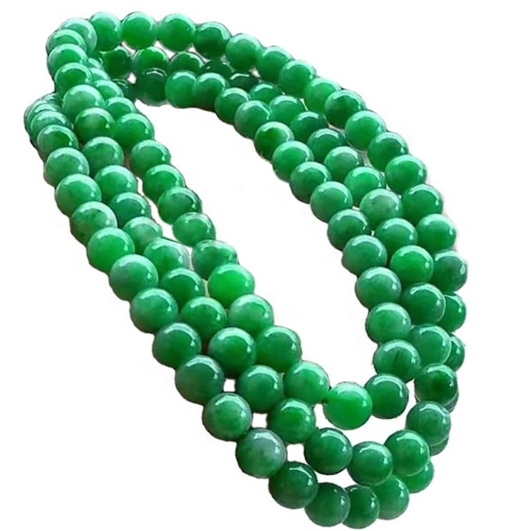 Stone jewelry Emerald round beads necklace