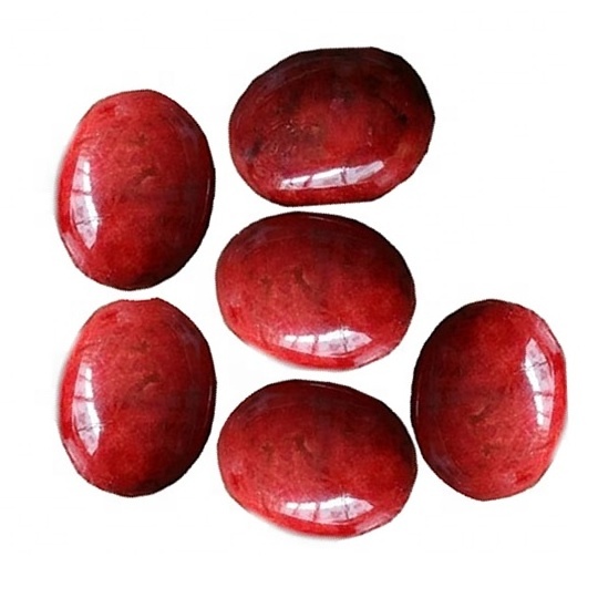 Red Coral Cabochon Oval Shape Flat Back Gemstone Stone For Jewelry Making Calibrated Gemstone Suppliers