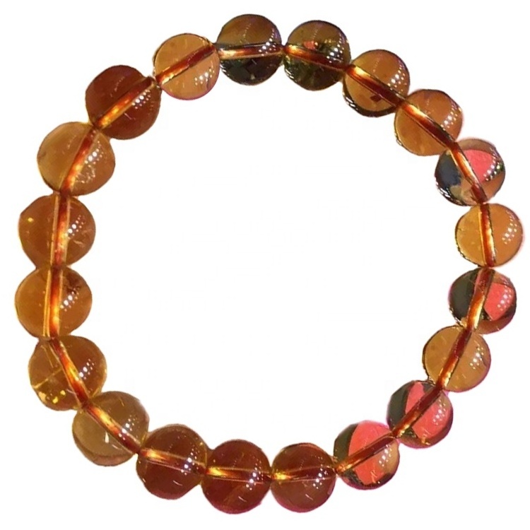 Citrine Gemstone Beads Bracelets Round Natural Citrine Stone Beads