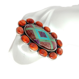 Gemstone Ring Turquoise spiny oyster handmade making