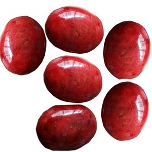 Red Coral Cabochon Oval Shape Flat Back Gemstone Stone For Jewelry Making Calibrated Gemstone Suppliers