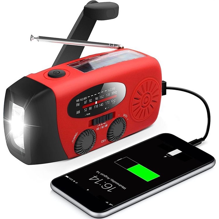 Emergency Hand Crank Generator 2000mAh Solar Survival Portable Radio