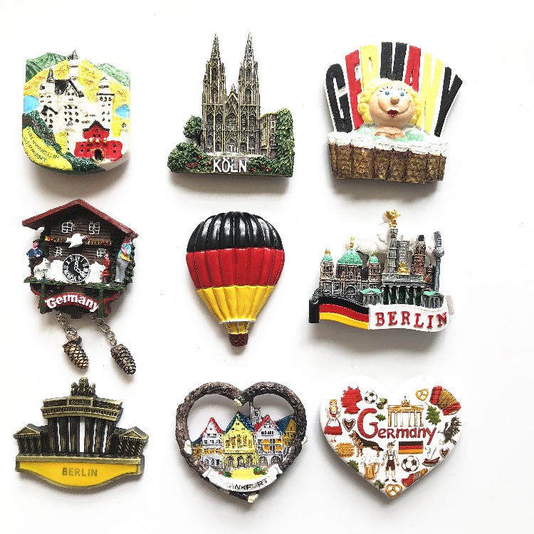 Custom Printing Resin Fridge Magnet 3D Refrigerator Magnet Tourist Souvenir Different Countries 3D Resin Magnets For Fridge