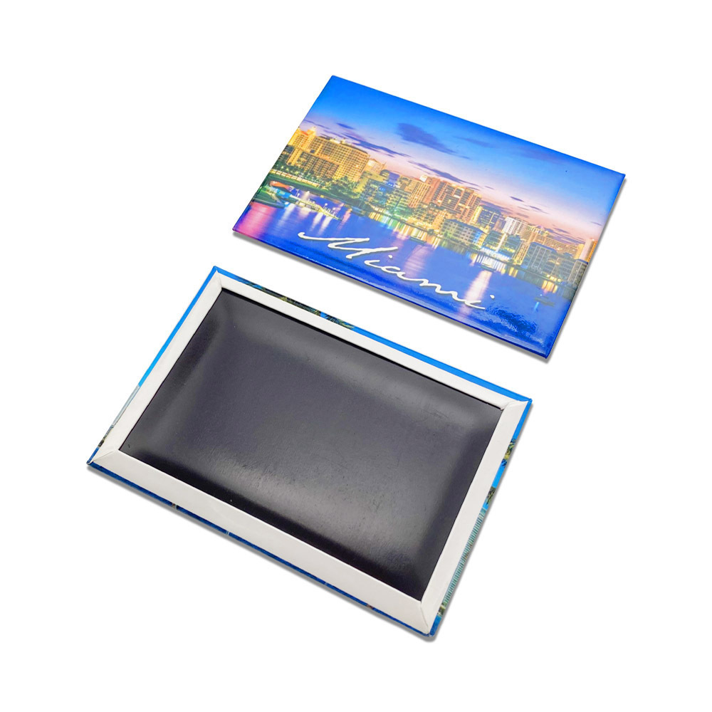 Miami Photo Cities Country Tourist Souvenir Custom Tin plate Fridge Magnet Tin 3d Refrigerator Magnet