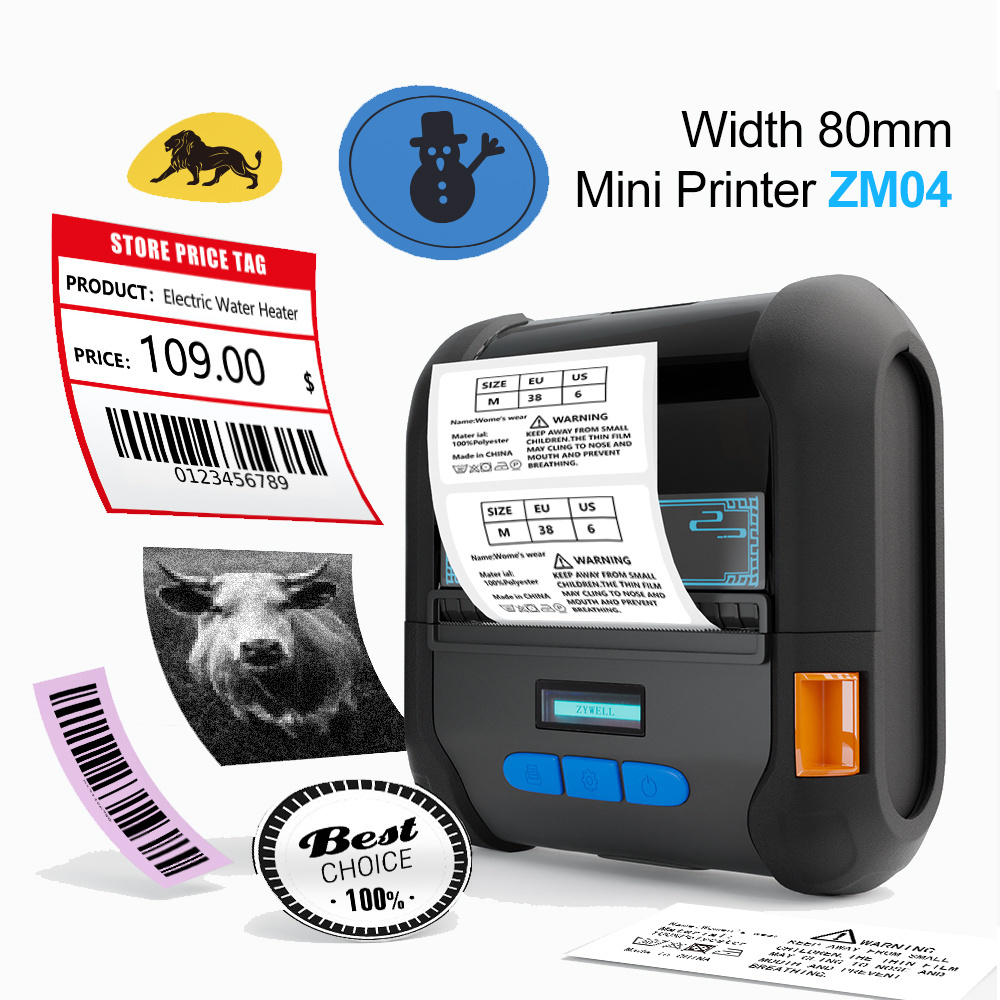 Home use mini printer sticky notes name stickers ZYWELL bluetooth wifi thermal label printer