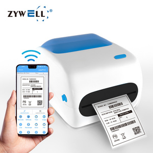 Black and White 4x6 Shipping Label Printer with Large Paper Bin ZY910 A6 Thermal Barcode Printer