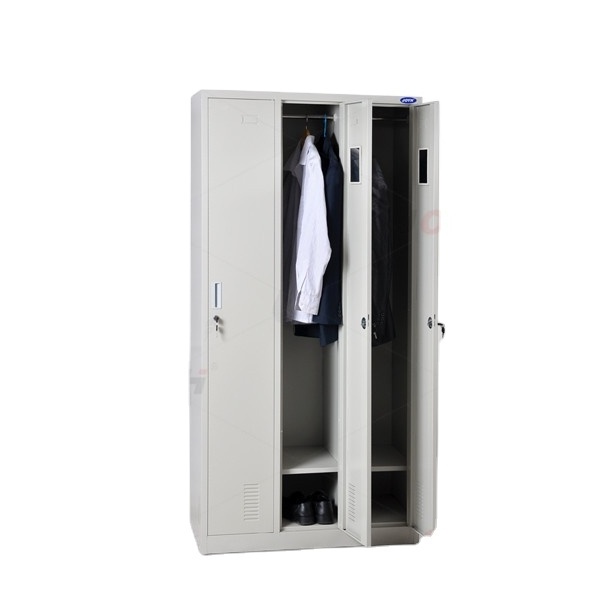 Metal Gym Three Doors Locker School Locker with Mirror Changing Room Key Clothes Lockers