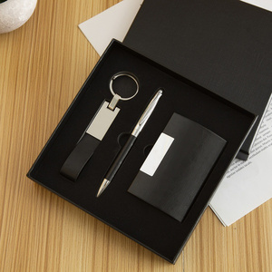 Custom Corporate Gift Promotional Pen Keyring Card Holder Men Business Gift Box Set