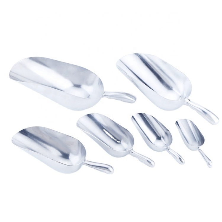 Food Grade Useful Round Bottom Aluminum Food Scoop Ice Scoop For Ice Bucket Coffee Bean