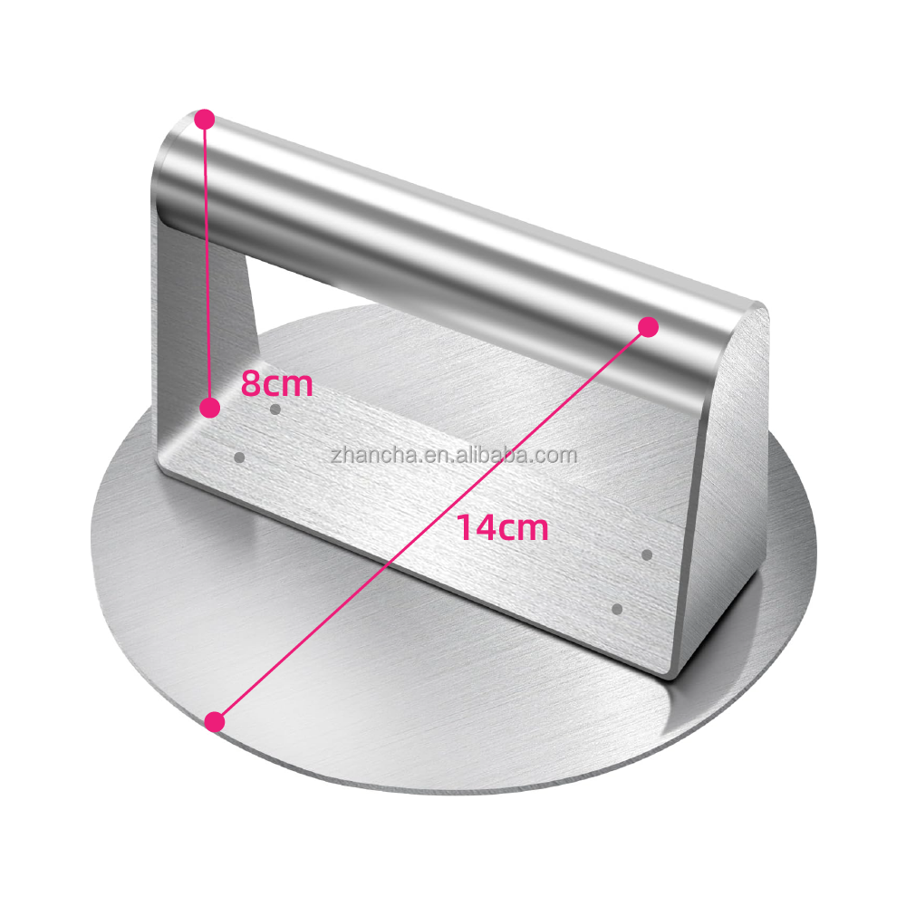 Useful Home Round 304 Stainless Steel Hamburger Smasher For Barbecue Grill