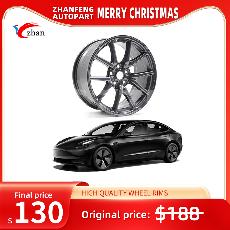 Aero 18 inch 18x8.5 Rim 5 Double Spoke Car Wheel ET40 OEM For 2017-2020 Tesla Model 3 1044221-00-C