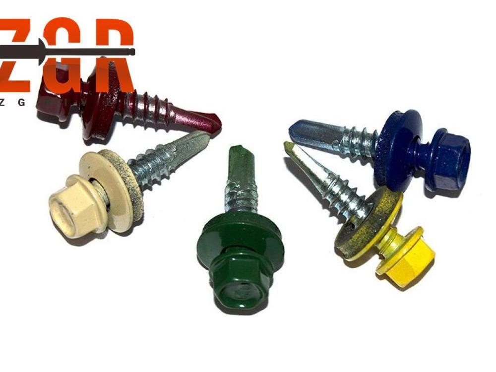 Building Roofing RAL Color painted Hexagonal hex washer head self drilling screws