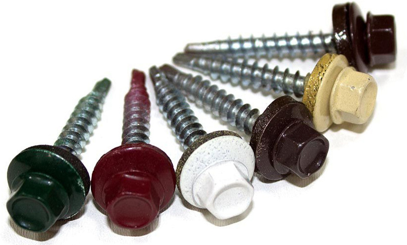 Building Roofing RAL Color painted Hexagonal hex washer head self drilling screws