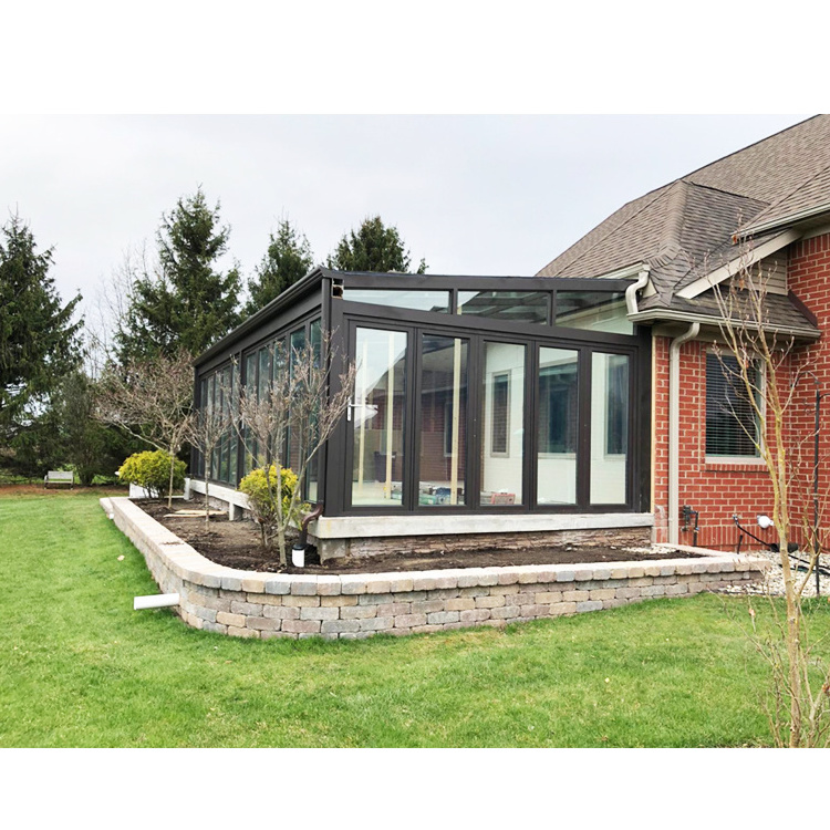 Hot sale prefab house aluminum windows and door winter garden glass sunroom & glass houses