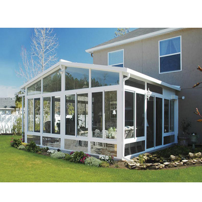 Hot sale prefab house aluminum windows and door winter garden glass sunroom & glass houses