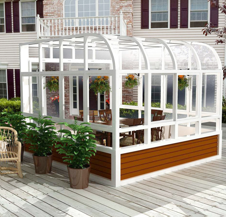 Aluminium conservatory Insulated Glass Veranda Sunrooms Roof Panels free standing SunRoom