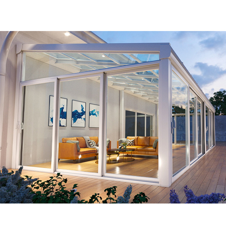 DIY prefabricated veranda sunrooms glass houses aluminium kit sunrooms