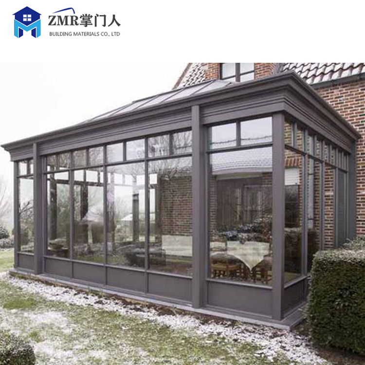 Hot sale prefab house aluminum windows and door winter garden glass sunroom & glass houses