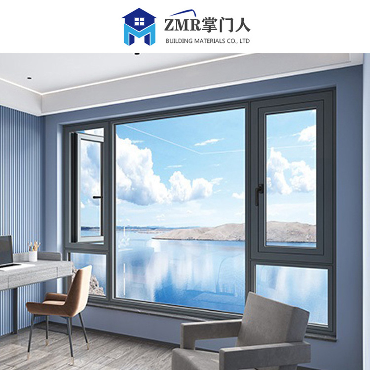 Hot sale Hurricane Impact Tempered Glass Windows Balcony Aluminum Casement Window