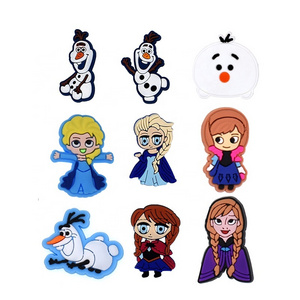 The latest custom shoes charm PVC frozen style shoe accessories wholesale ice and snow world rubber low price shoe decoration