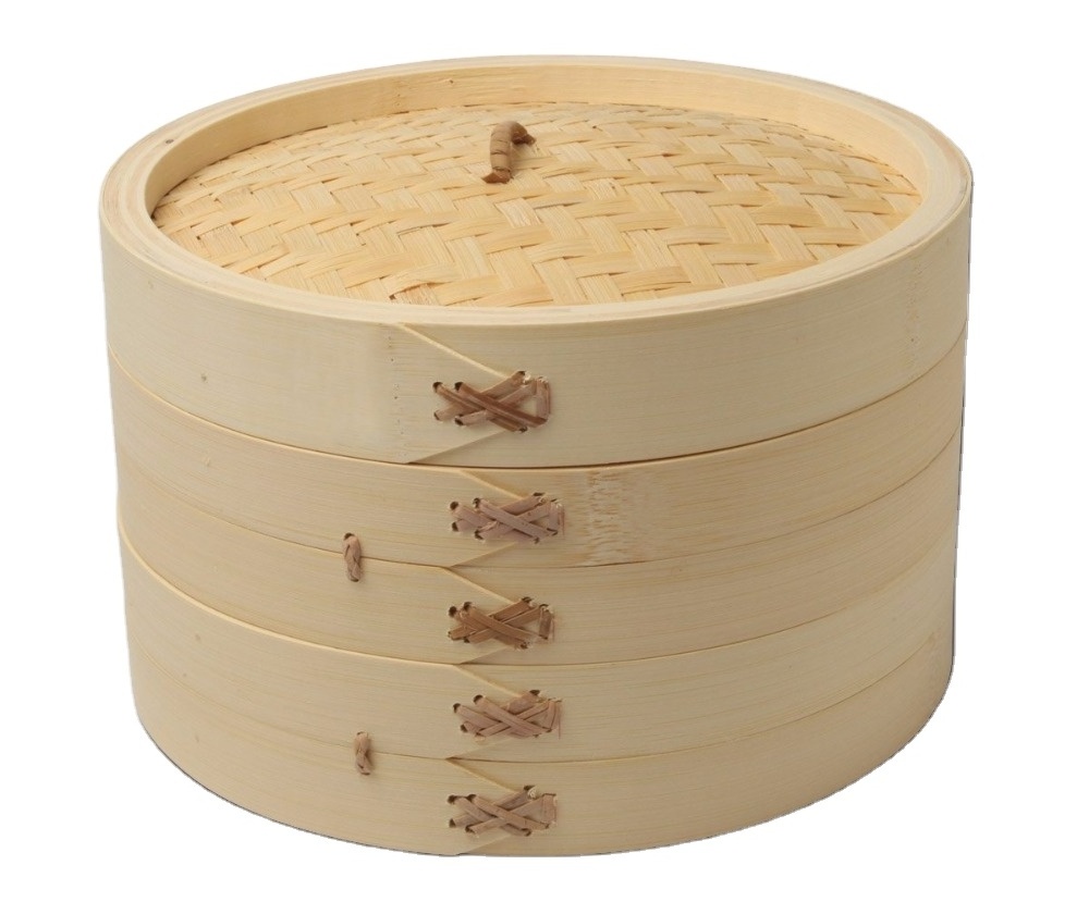 Wholesale Chinese Cheap Multi-function Dumplings Fish Rice Steamer Steam Pot Bamboo Steamer Basket With Lid