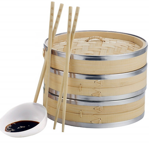 Eco friendly Multi-function Food steamer ,bamboo steamer basket  2 tier stainless steel dumpling steamer bamboo