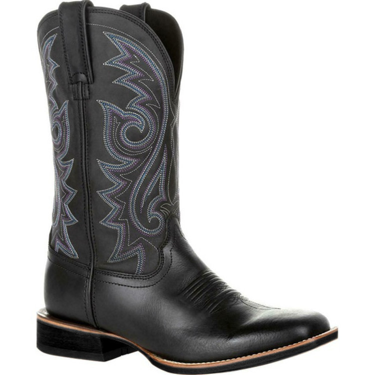 Mens Classic Durable Round Toe Embroidered Western Rodeo Cowboy Boots