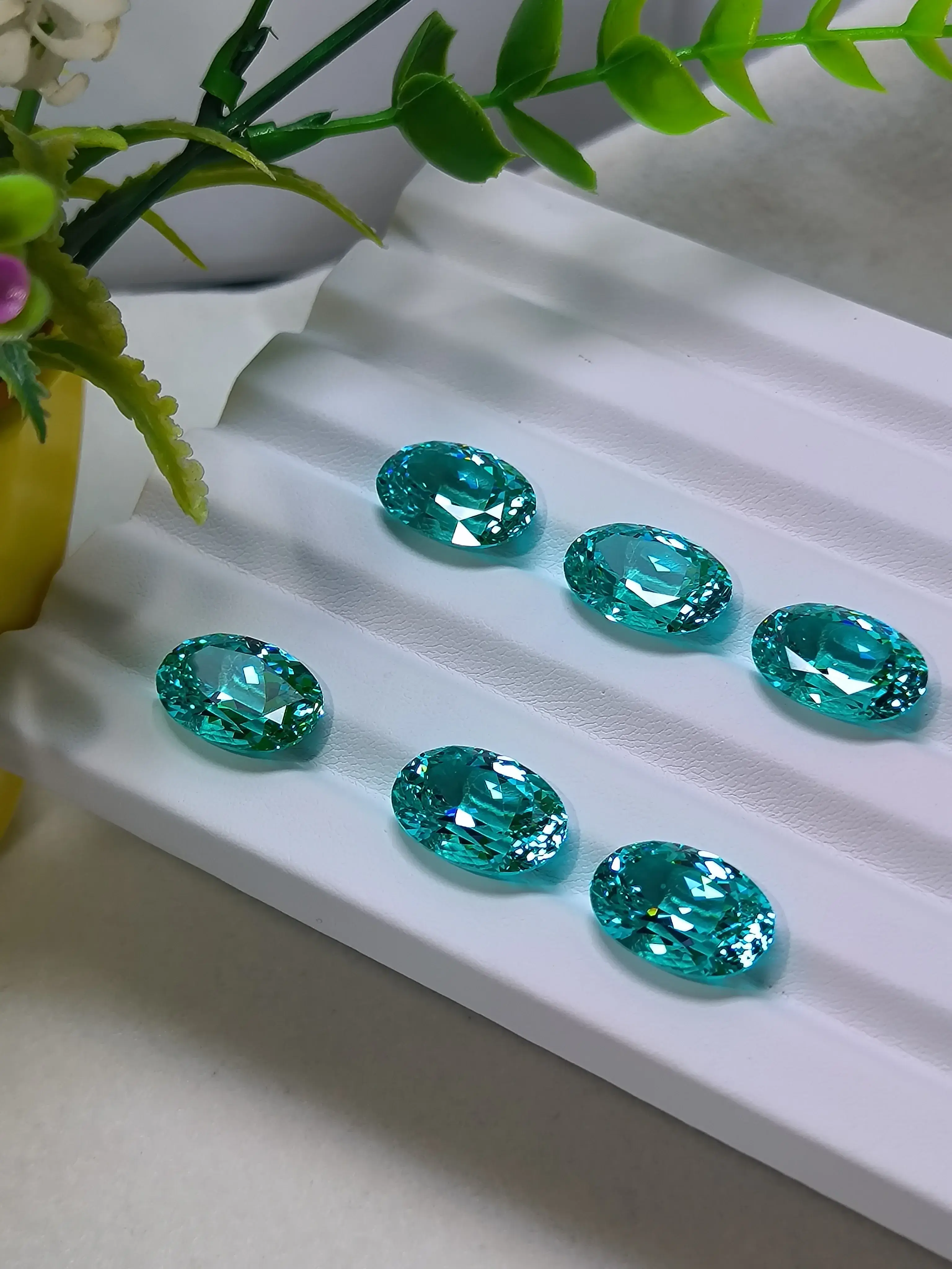 Exquisite Paraiba Lab Grown Paraiba Oval Blue Diamonds for DIY Jewelry Making Hand Made Beads High Quality Wholesale Cheap