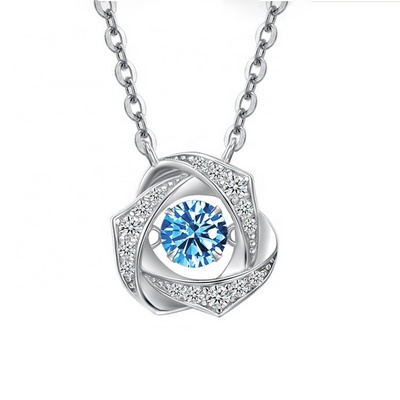 2022 trendy necklaces 925 zircon sterling silver necklace pendant fake diamond chains for sale