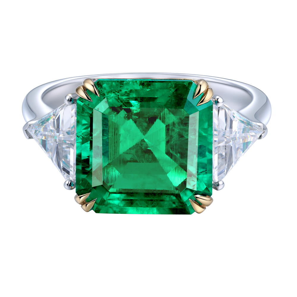 Custom Design Jewelry Closed to Colombian Emerald Ring 9K 14K 18K White Gold Emerald Ring