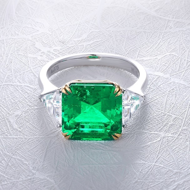 Custom Design Jewelry Closed to Colombian Emerald Ring 9K 14K 18K White Gold Emerald Ring