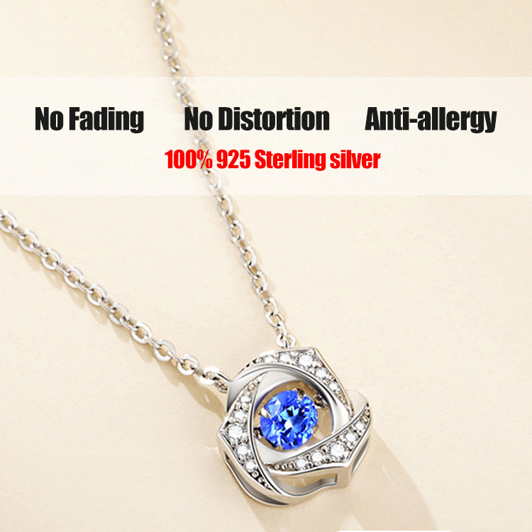 2022 trendy necklaces 925 zircon sterling silver necklace pendant fake diamond chains for sale