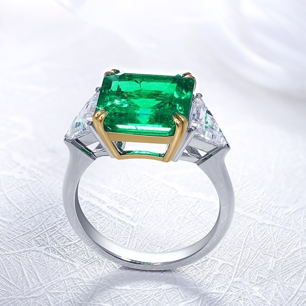 Custom Design Jewelry Closed to Colombian Emerald Ring 9K 14K 18K White Gold Emerald Ring