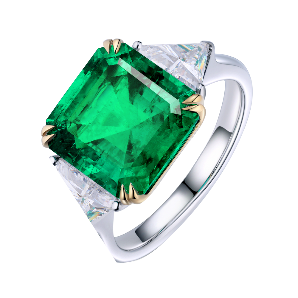 Custom Design Jewelry Closed to Colombian Emerald Ring 9K 14K 18K White Gold Emerald Ring