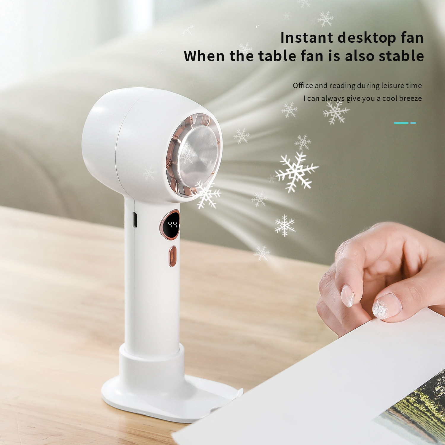 new digital Handheld Turbo Fan mini ice Cold compress Air Cooling Portable Rechargeable USB 2000mAh wireless Fans with Base