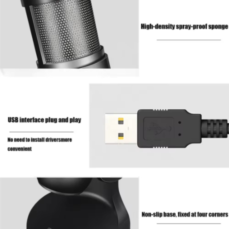 2024 New Jmary mcw9 USB Professional Home Entertainment Condenser Mic Desktop Podcast Rgb Gaming Microphone