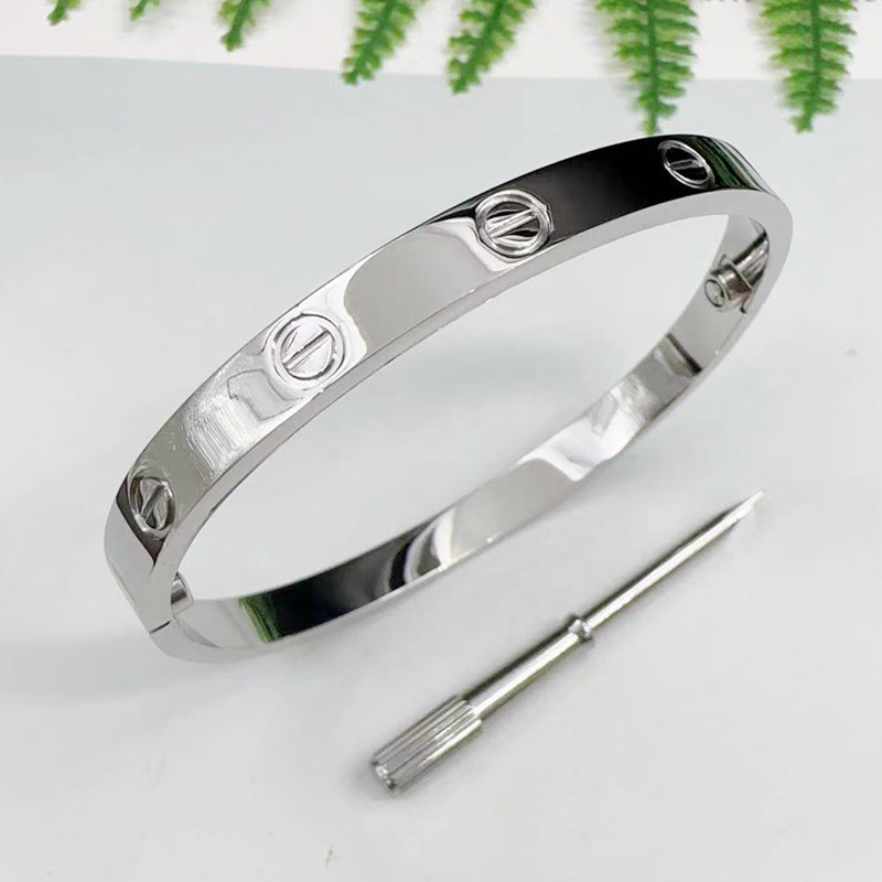 Personalized fashion stainless steel thread pattern couple bracelet simple light luxury Cuff Diamond couple bracelet