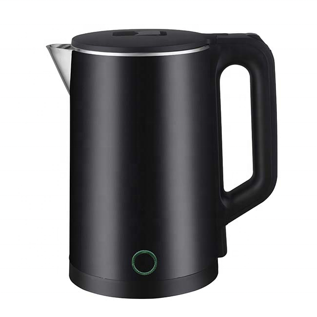 Black Water Kettle Electric 1.8L Double Wall Plastic Stainless Steel Tea Kettle Hot Water Kettles