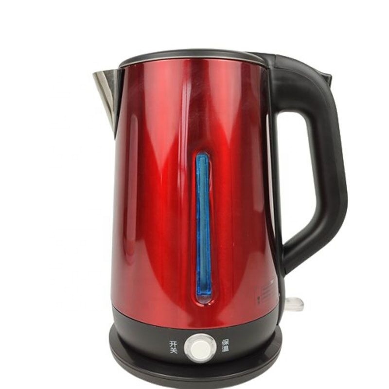 China Factory Plastic Mixed 201SS Chinese Red Keep Warm 1.7L Electric Tea Kettle With Visual Window