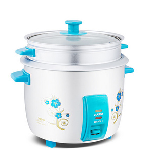 Rice Cooker 0 6 Liter 1.0 1.5 1.8 Liter Printing Flower Glass lid Aluminum Steamer Drum Rice Cooker