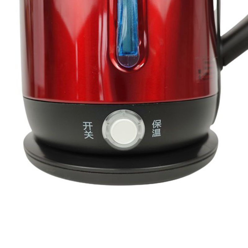 China Factory Plastic Mixed 201SS Chinese Red Keep Warm 1.7L Electric Tea Kettle With Visual Window