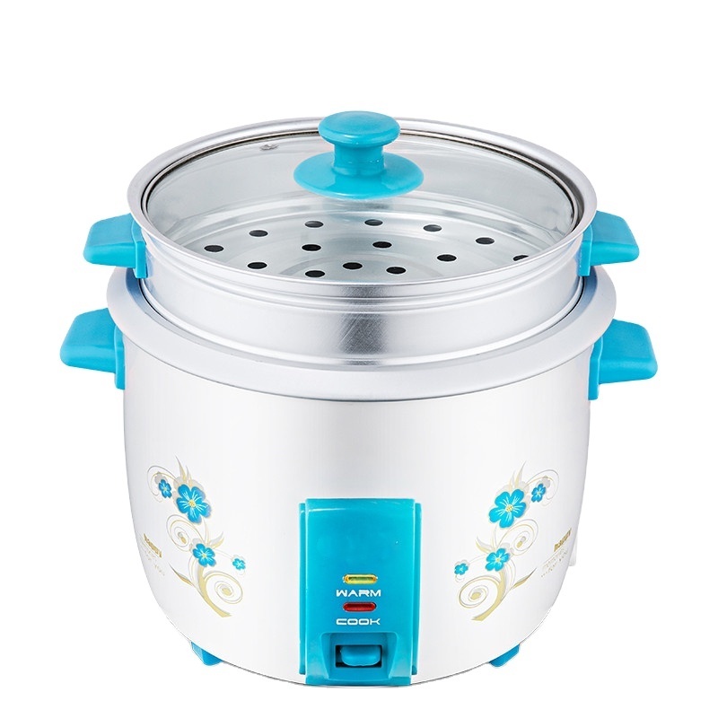 Rice Cooker 0 6 Liter 1.0 1.5 1.8 Liter Printing Flower Glass lid Aluminum Steamer Drum Rice Cooker