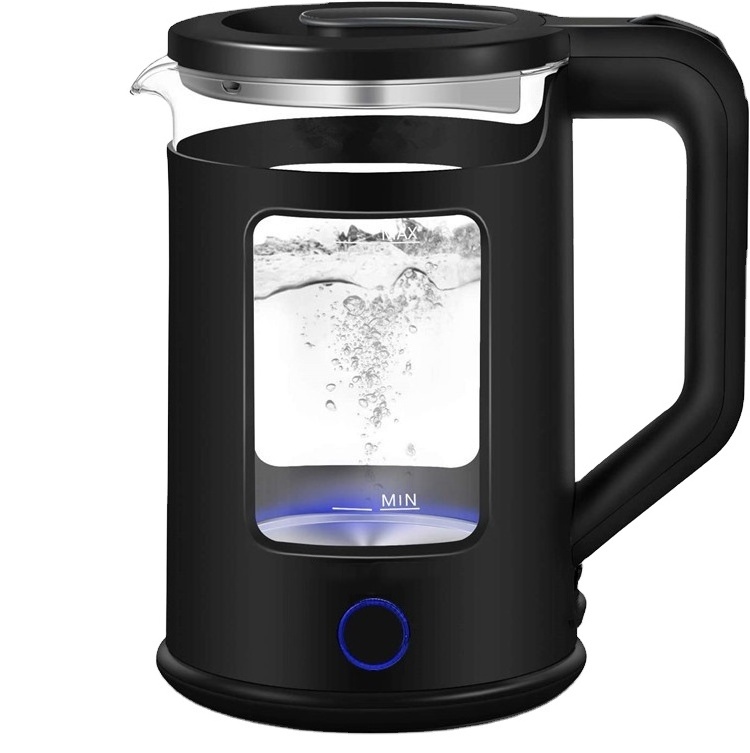 China Factory wholesale Novel Hot Water Temperature Control Portable Electric Glass Kettle Safety Coffee Water Boiler OEM