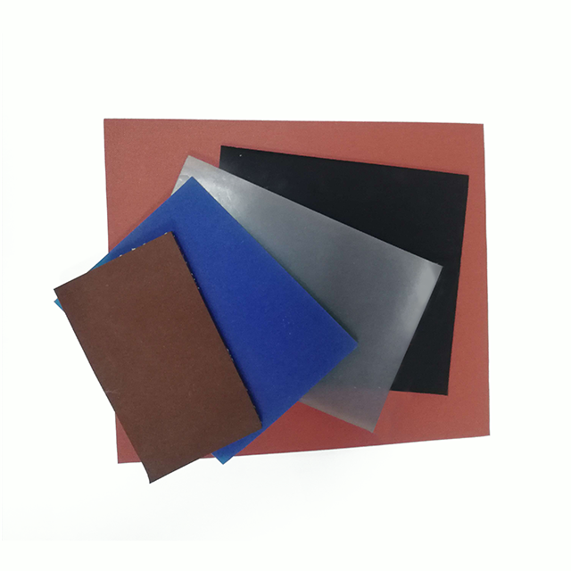 Transparent high temp electrically conductive adhesive backed silicone sheet