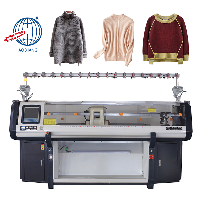 Premium Factory Jacquard Pattern Double System Computerized Collar Wool Sweater Knitting Machine