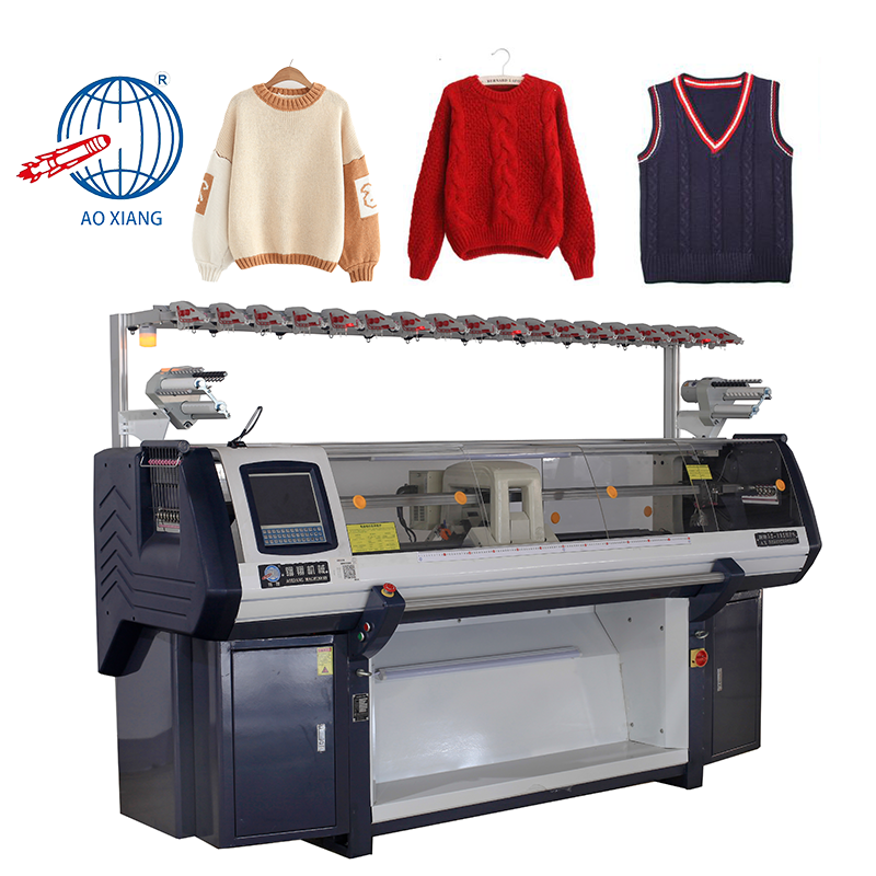 Premium Factory Jacquard Pattern Double System Computerized Collar Wool Sweater Knitting Machine