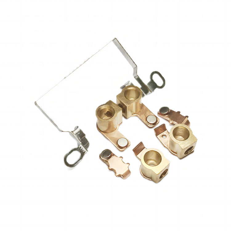 OEM Custom Precision electrical switch and socket brass parts 45A power switch double pole DP brass copper  inner part socket