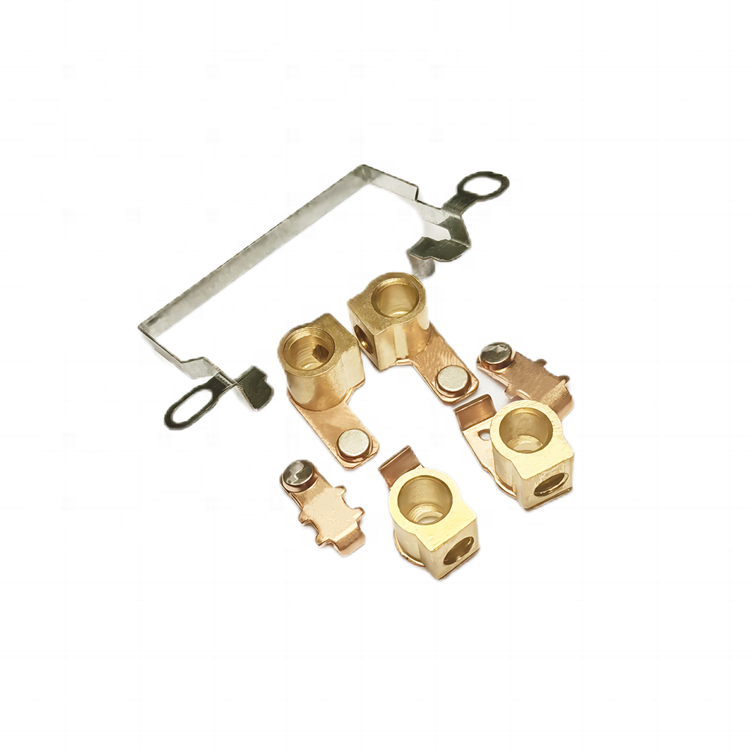 OEM Custom Precision electrical switch and socket brass parts 45A power switch double pole DP brass copper  inner part socket