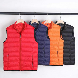 Wholesale custom Lightweight Down Gilet embroidery winter puffer vest for men Men Winter Sleeveless Jackets Down Vest Jacket