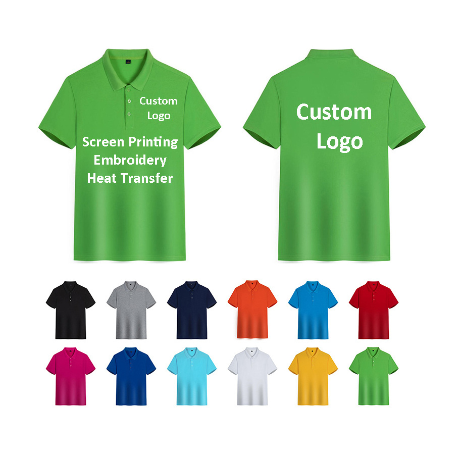 35% Cotton 65% Polyester Polo Shirt Polo T-Shirt Golf Clothing Embroidered Printed Custom Design Blank Men Polo T Shirts